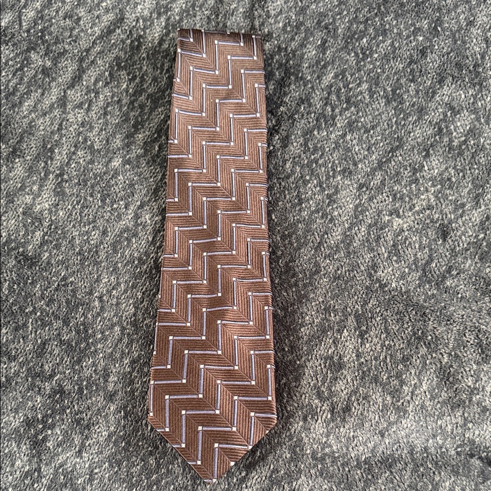 Canali Brown Chevron Men's Tie